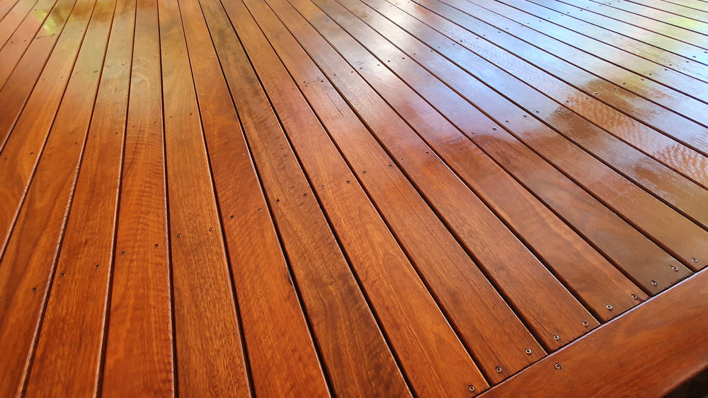 Timber Outdoor Covered Deck With Freshly Oiled Australian Spotted Gum