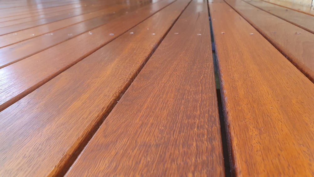 Timber Outdoor Covered Deck With Freshly Oiled Australian Spotted Gum